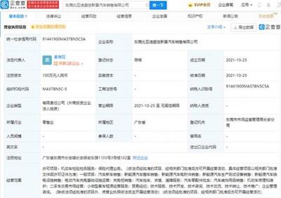 比亞迪于東莞成立新公司，業(yè)務(wù)涵蓋保險代理與貿(mào)易經(jīng)紀(jì)代理